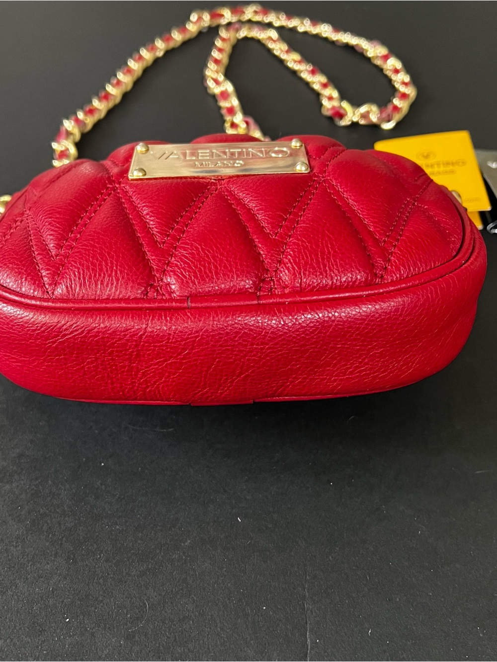 Valentino Red Quilted Leather Crossbody Bag with Gold Hardware - Picture 4 of 9